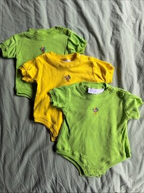 Unbranded Kids Short-Sleeve Bodysuits - Lime Green & Yellow (3-Pack)
